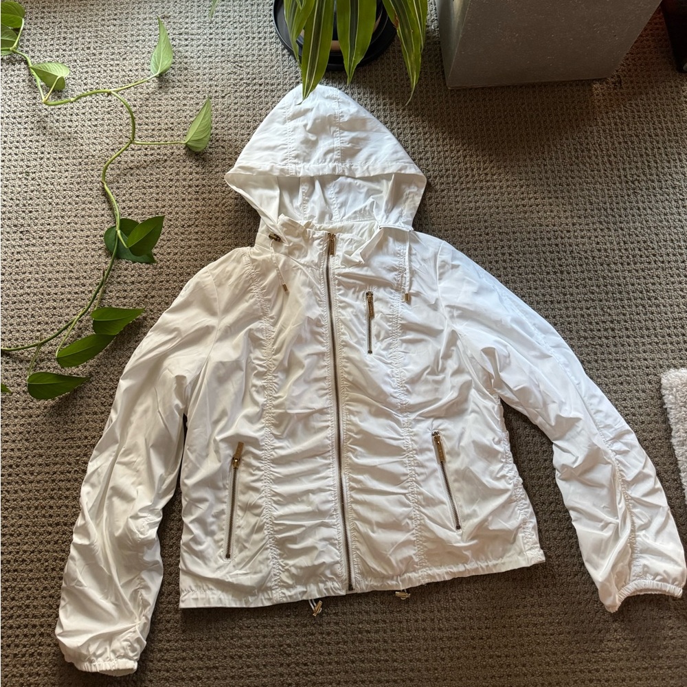Calvin Klein White Ski Jacket with Hood